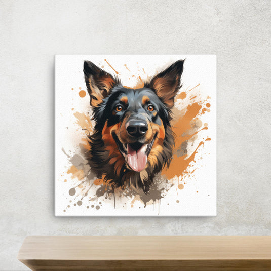 Lena the German Shepard, canvas 16x16"